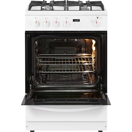 Frigidaire Frigidaire 24-inch White Gas Single Oven Range with Continuous Cooktop Grates and Storage Drawer FFGH2422UW